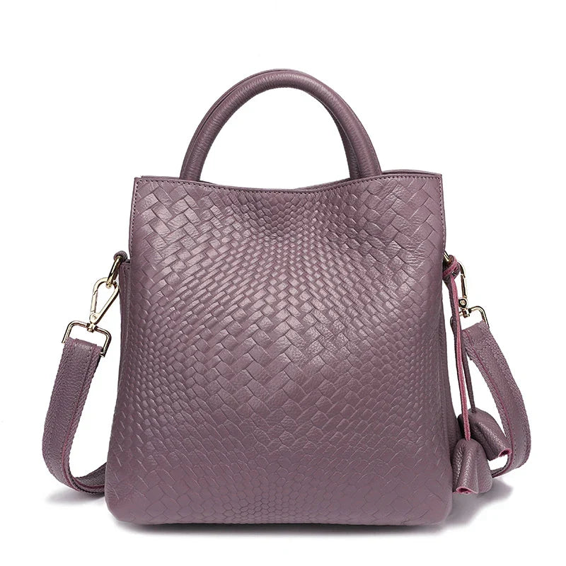 Bolso en Cuero Auténtico Trenzado