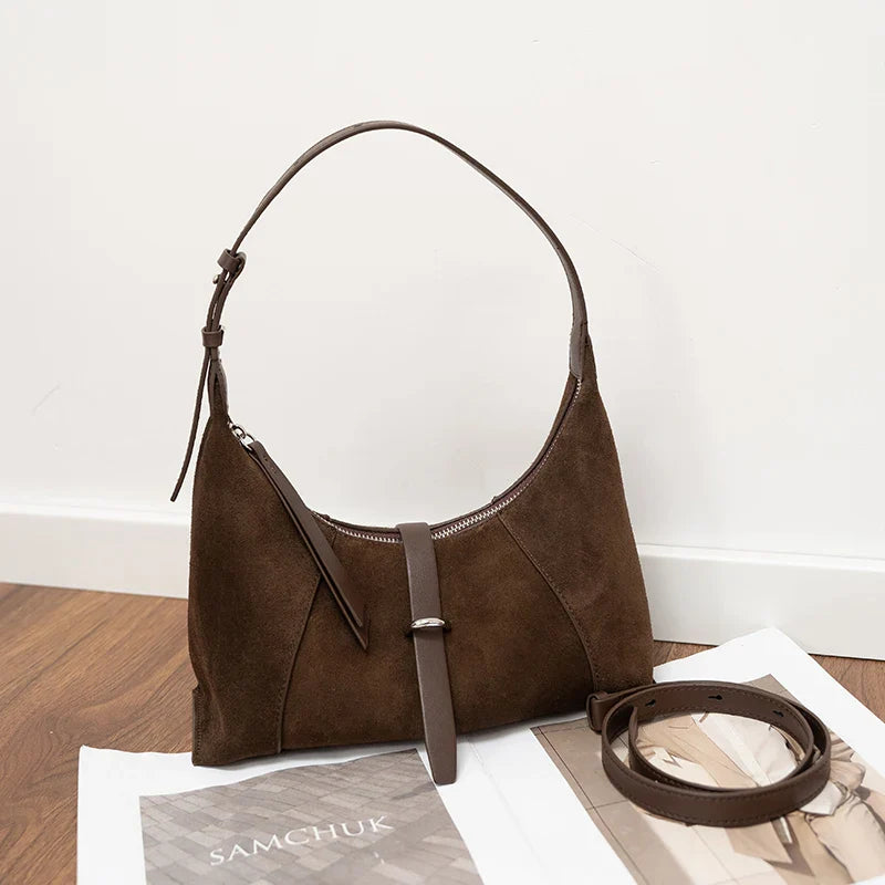 Bolsos de Hombro de Ante Natural