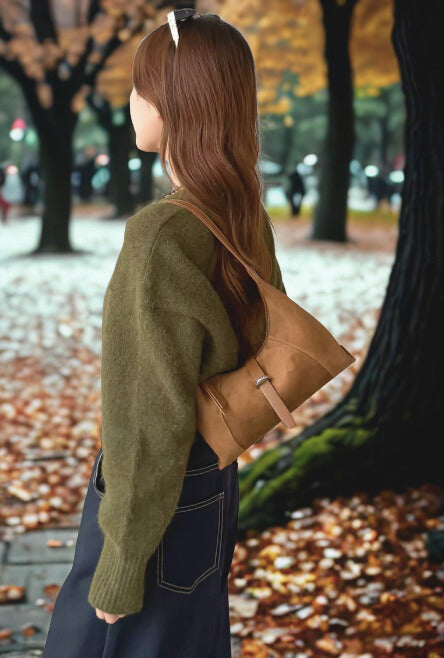 Bolsos de Hombro de Ante Natural