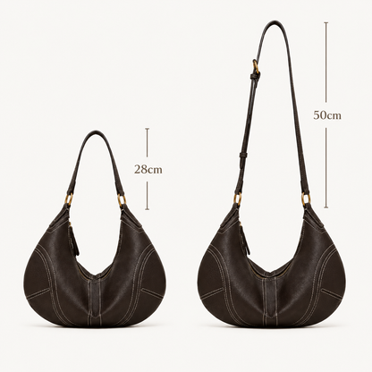Bolso Media Luna de Cuero Genuíno