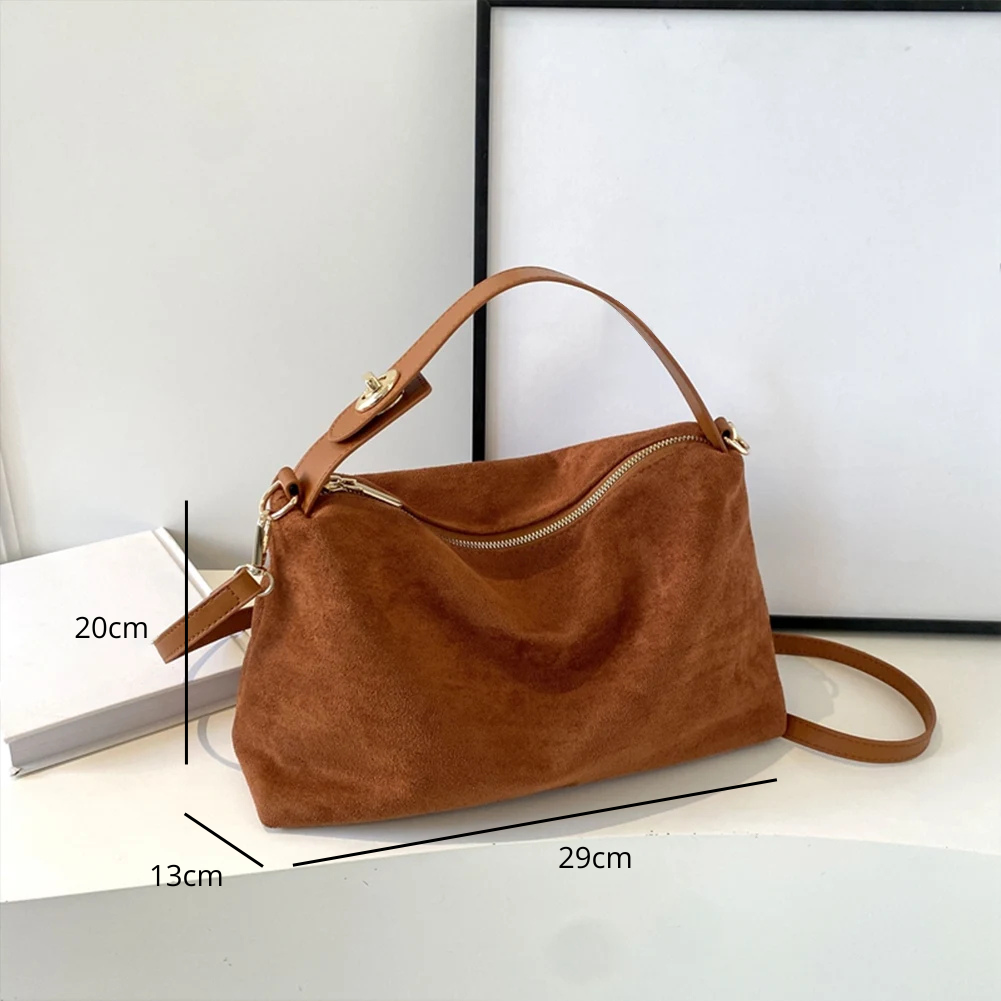 Bolso de Hombro de Ante Vegano para Mujer – Estilo Elegante y Versátil