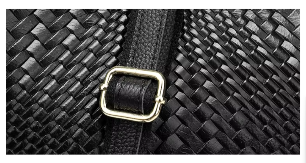 Bolso en Cuero Auténtico Trenzado