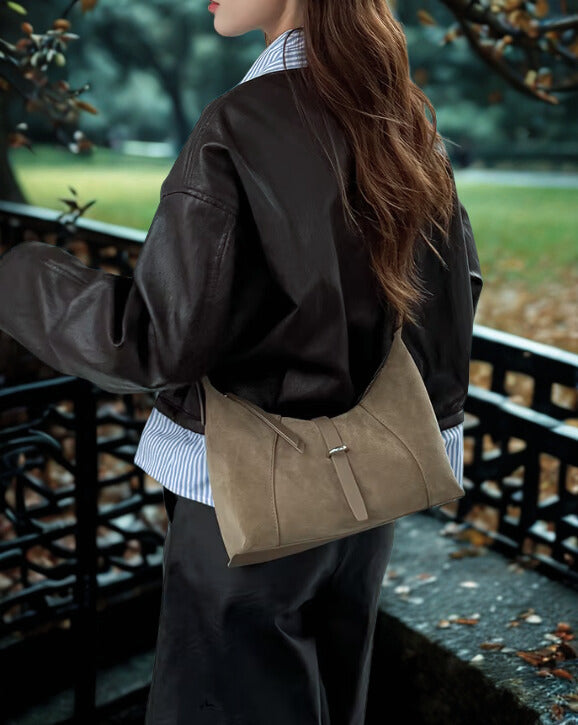 Bolsos de Hombro de Ante Natural