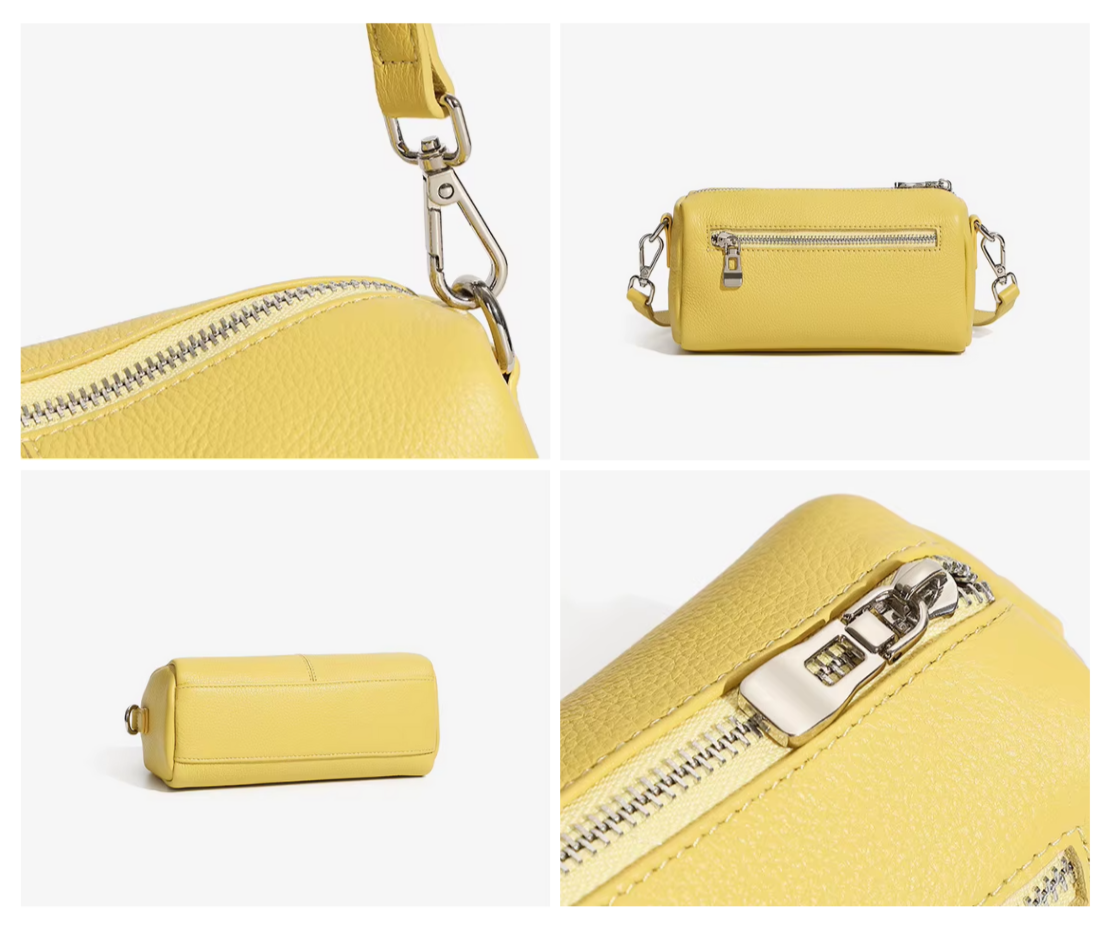 Bolso Bandolera en Cuero Genuino Minimalista