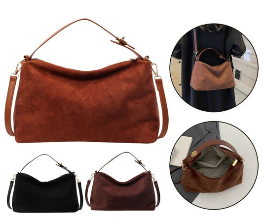 Bolso de Hombro de Ante Vegano para Mujer – Estilo Elegante y Versátil