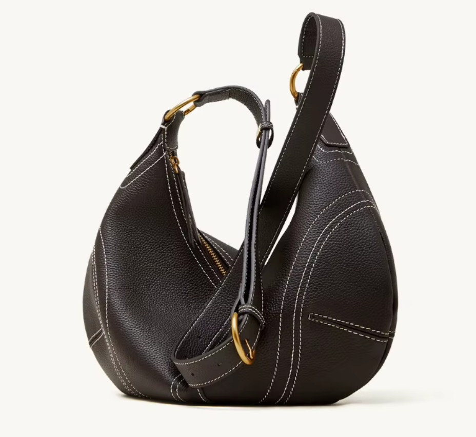 Bolso Bandolera Media Luna de Cuero Genuino