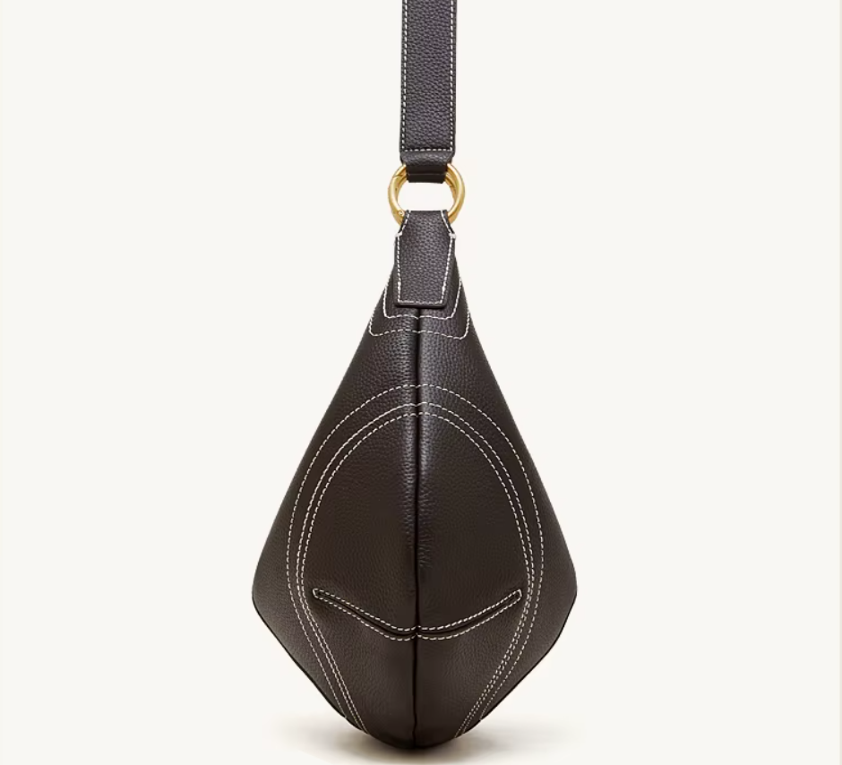 Bolso Bandolera Media Luna de Cuero Genuino