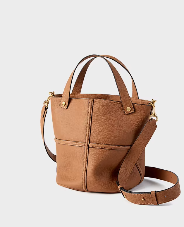 Bolso Tipo Bucket Cuero Genuino