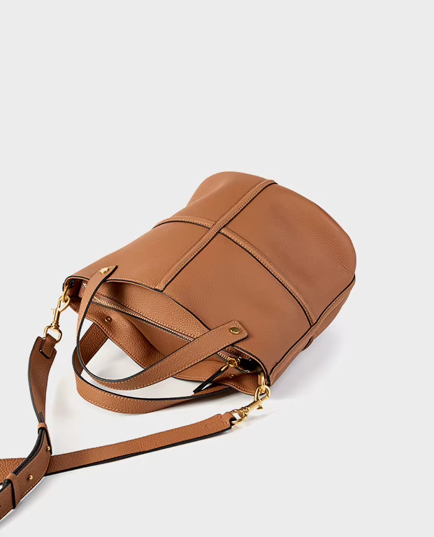 Bolso Tipo Bucket Cuero Genuino