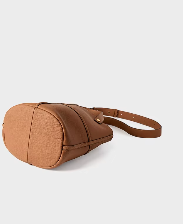 Bolso Tipo Bucket Cuero Genuino