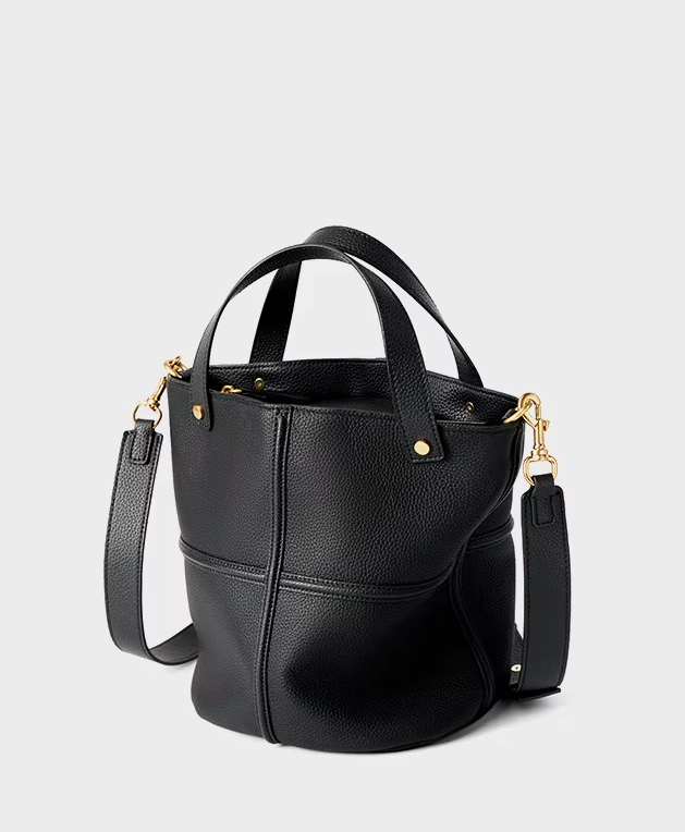 Bolso Tipo Bucket Cuero Genuino