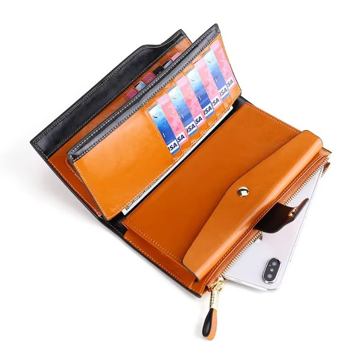 Cartera Monedero de piel Auténtica