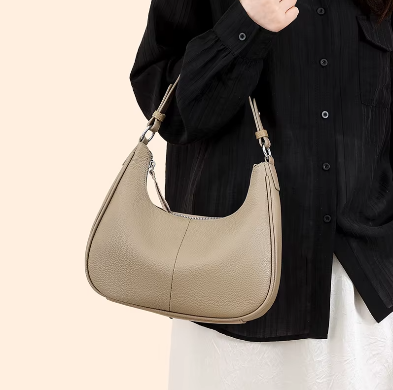 Bolso de cuero genuino diseño classico y atemporal