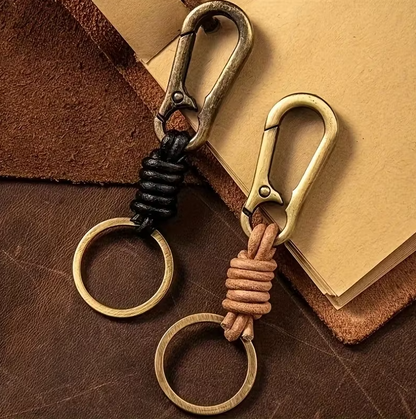 Llavero de Cuero con Mosquetón Vintage