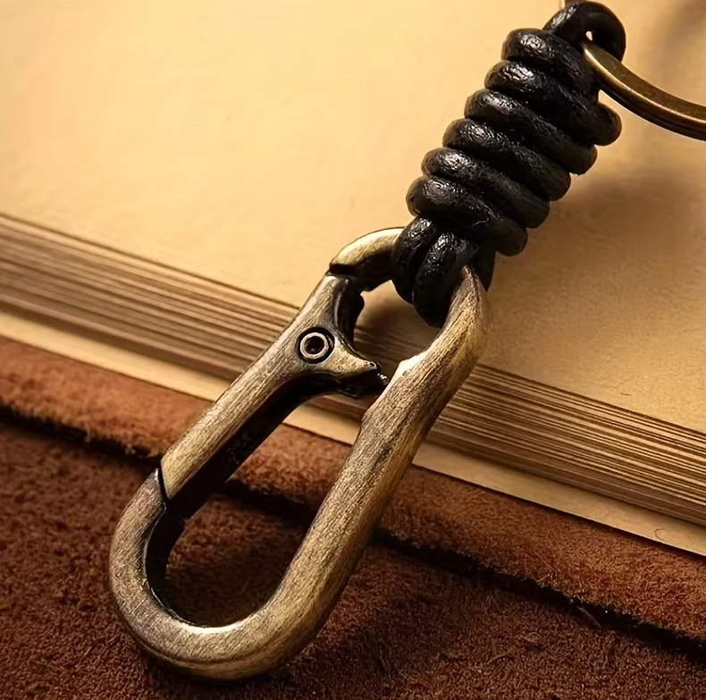 Llavero de Cuero con Mosquetón Vintage