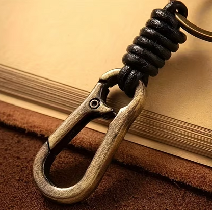 Llavero de Cuero con Mosquetón Vintage