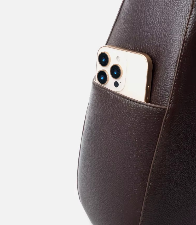 Bolso Hobo de Cuero Genuíno