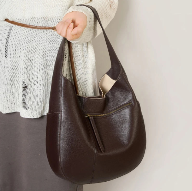 Bolso Hobo de Cuero Genuíno