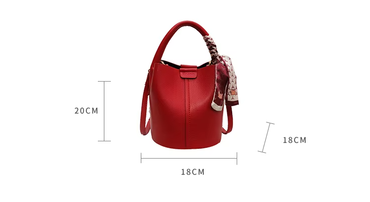 Bolsos de Hombro tipo Bucket con Costura de Hilo