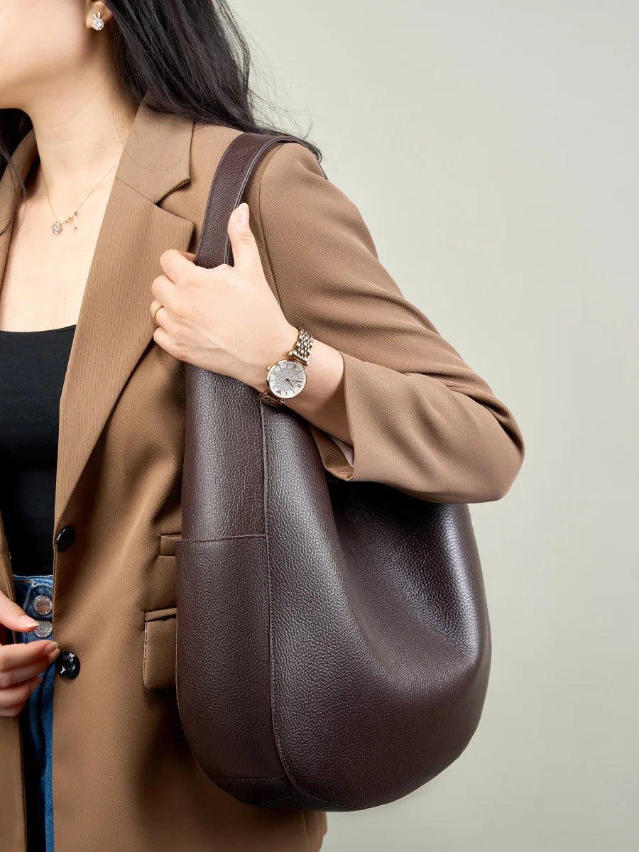 Bolso Hobo de Cuero Genuíno