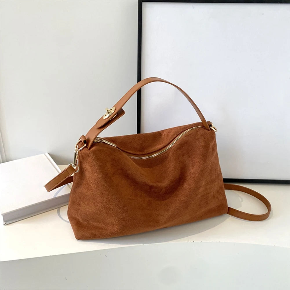 Bolso de Hombro de Ante Vegano para Mujer – Estilo Elegante y Versátil