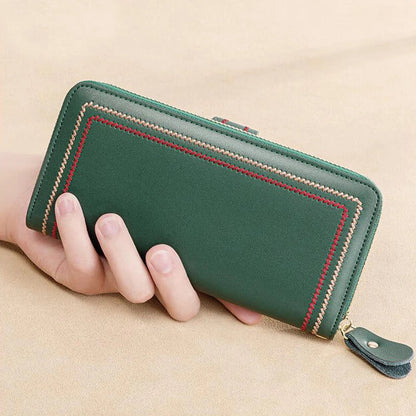 Cartera de Mujer de Cuero con Protección Anti-RFID