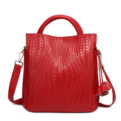 Bolso en Cuero Auténtico Trenzado