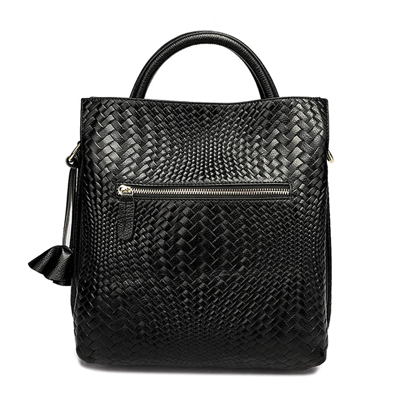 Bolso en Cuero Auténtico Trenzado