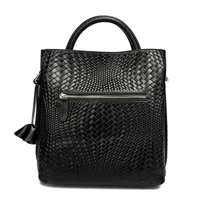 Bolso en Cuero Auténtico Trenzado