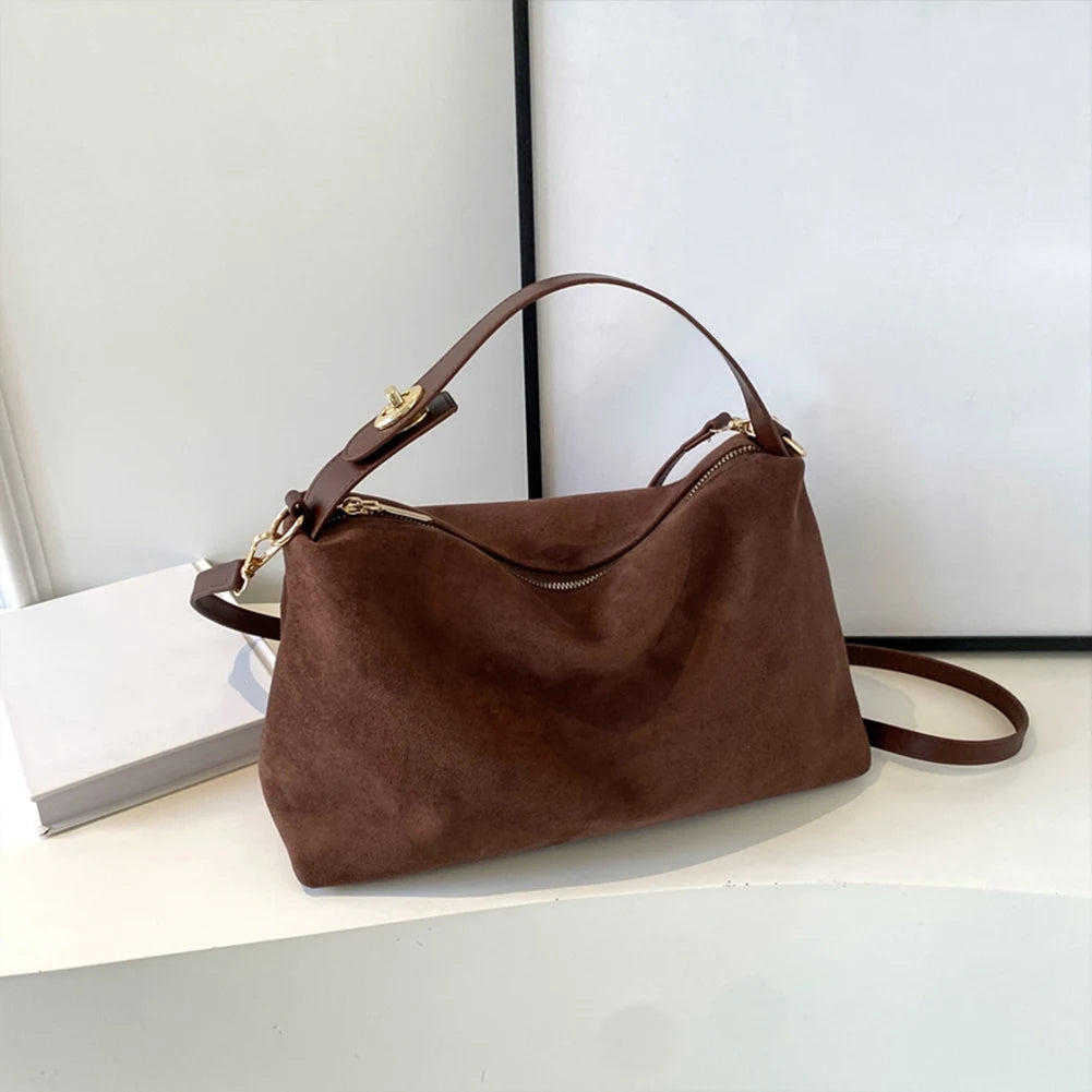 Bolso de Hombro de Ante Vegano para Mujer – Estilo Elegante y Versátil