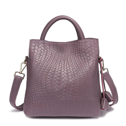 Bolso en Cuero Auténtico Trenzado