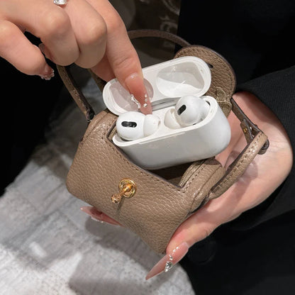 Mini Bolso de Cuero Funda para Auriculares