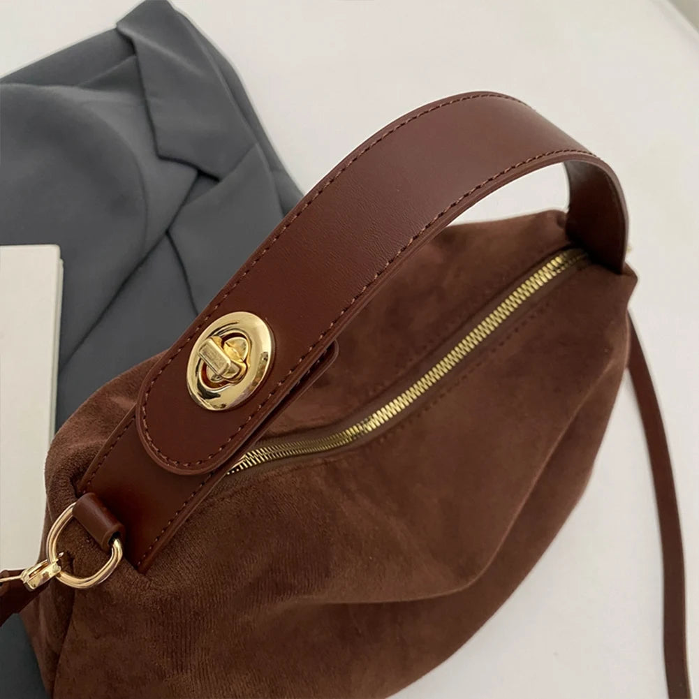 Bolso de Hombro de Ante Vegano para Mujer – Estilo Elegante y Versátil