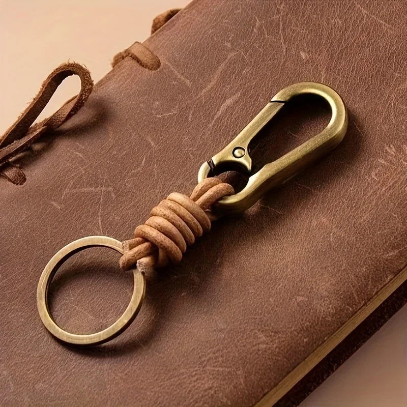 Llavero de Cuero con Mosquetón Vintage