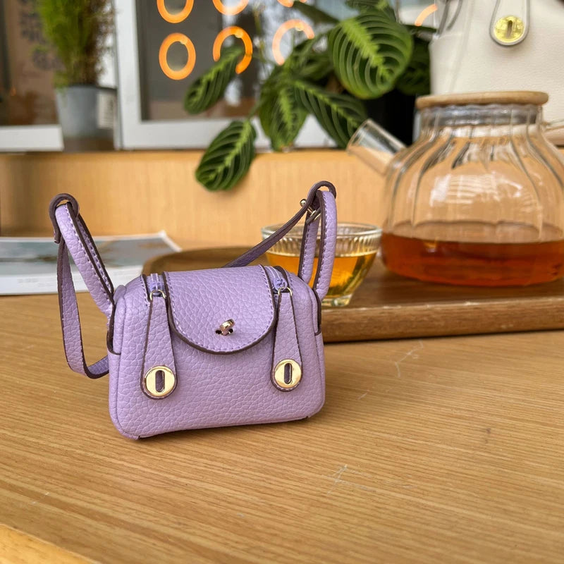 Mini Bolso de Cuero Funda para Auriculares