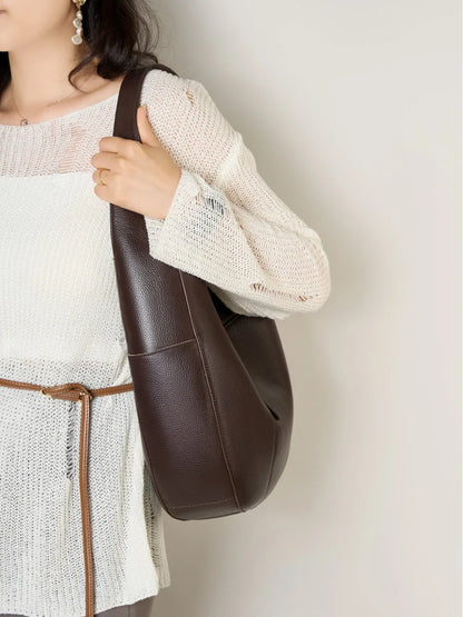 Bolso Hobo de Cuero Genuíno