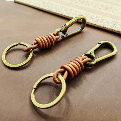 Llavero de Cuero con Mosquetón Vintage