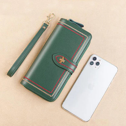 Cartera de Mujer de Cuero con Protección Anti-RFID