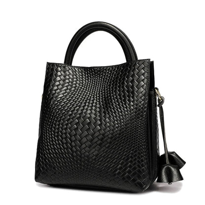 Bolso en Cuero Auténtico Trenzado