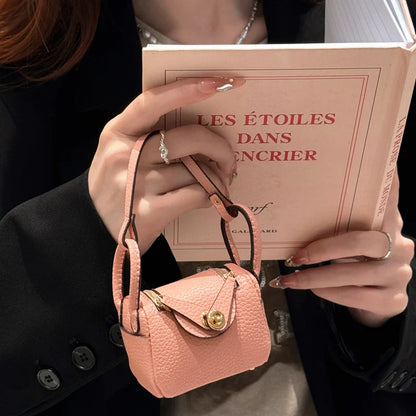 Mini Bolso de Cuero Funda para Auriculares