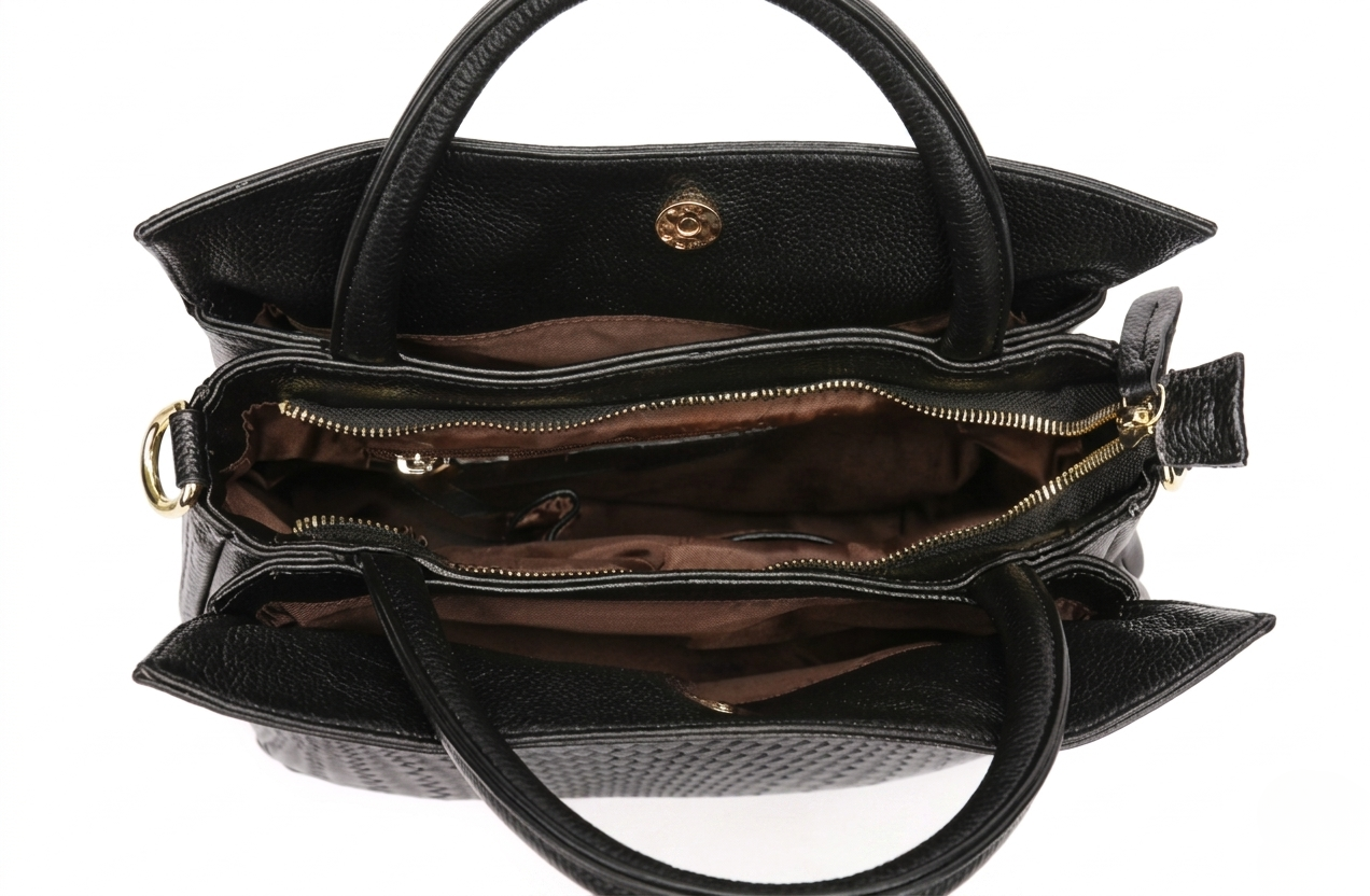 Bolso en Cuero Auténtico Trenzado