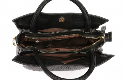 Bolso en Cuero Auténtico Trenzado