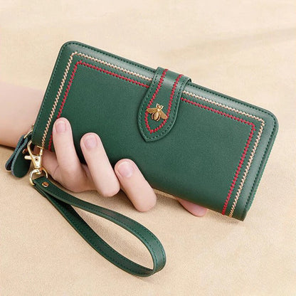 Cartera de Mujer de Cuero con Protección Anti-RFID