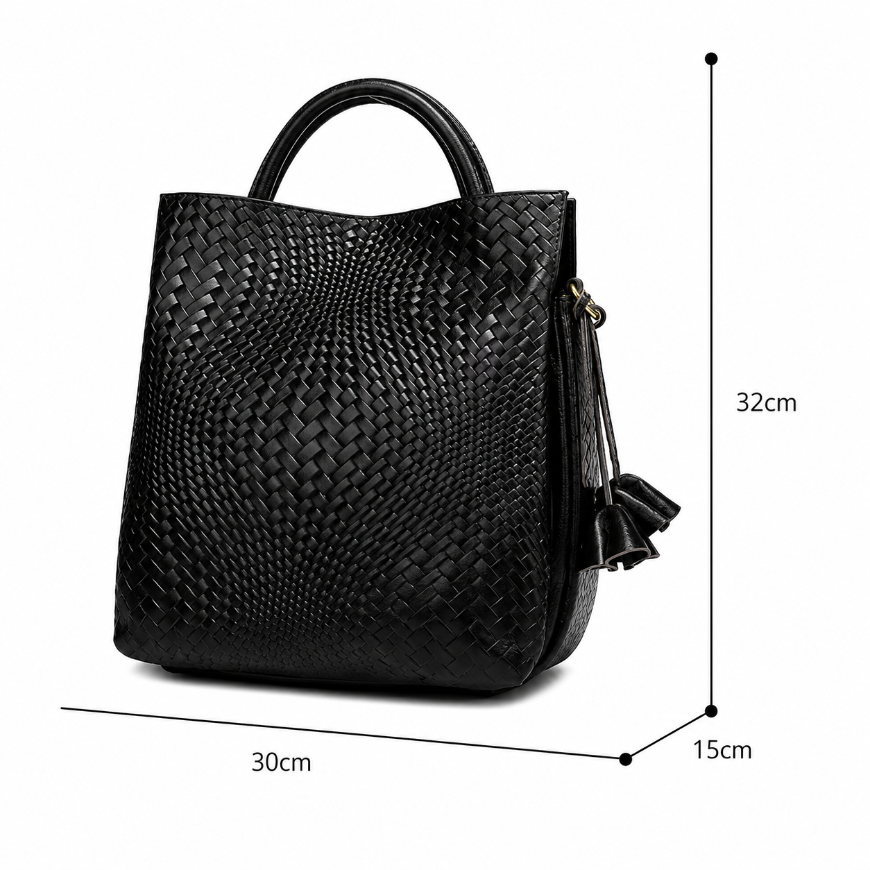 Bolso en Cuero Auténtico Trenzado