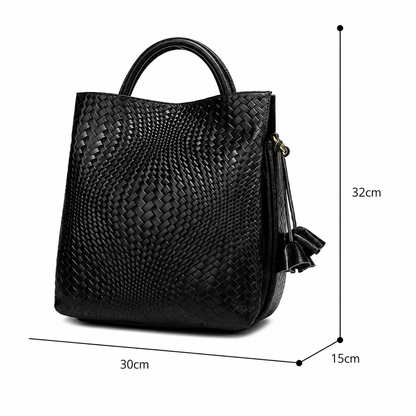 Bolso en Cuero Auténtico Trenzado
