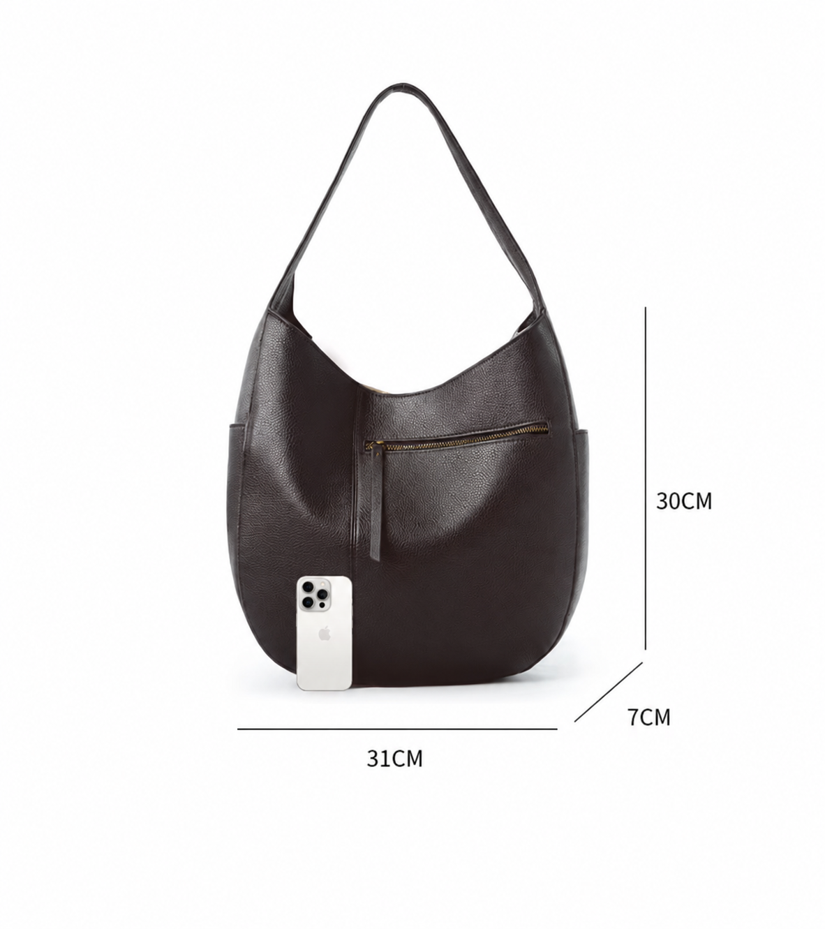Bolso Hobo de Cuero Genuíno